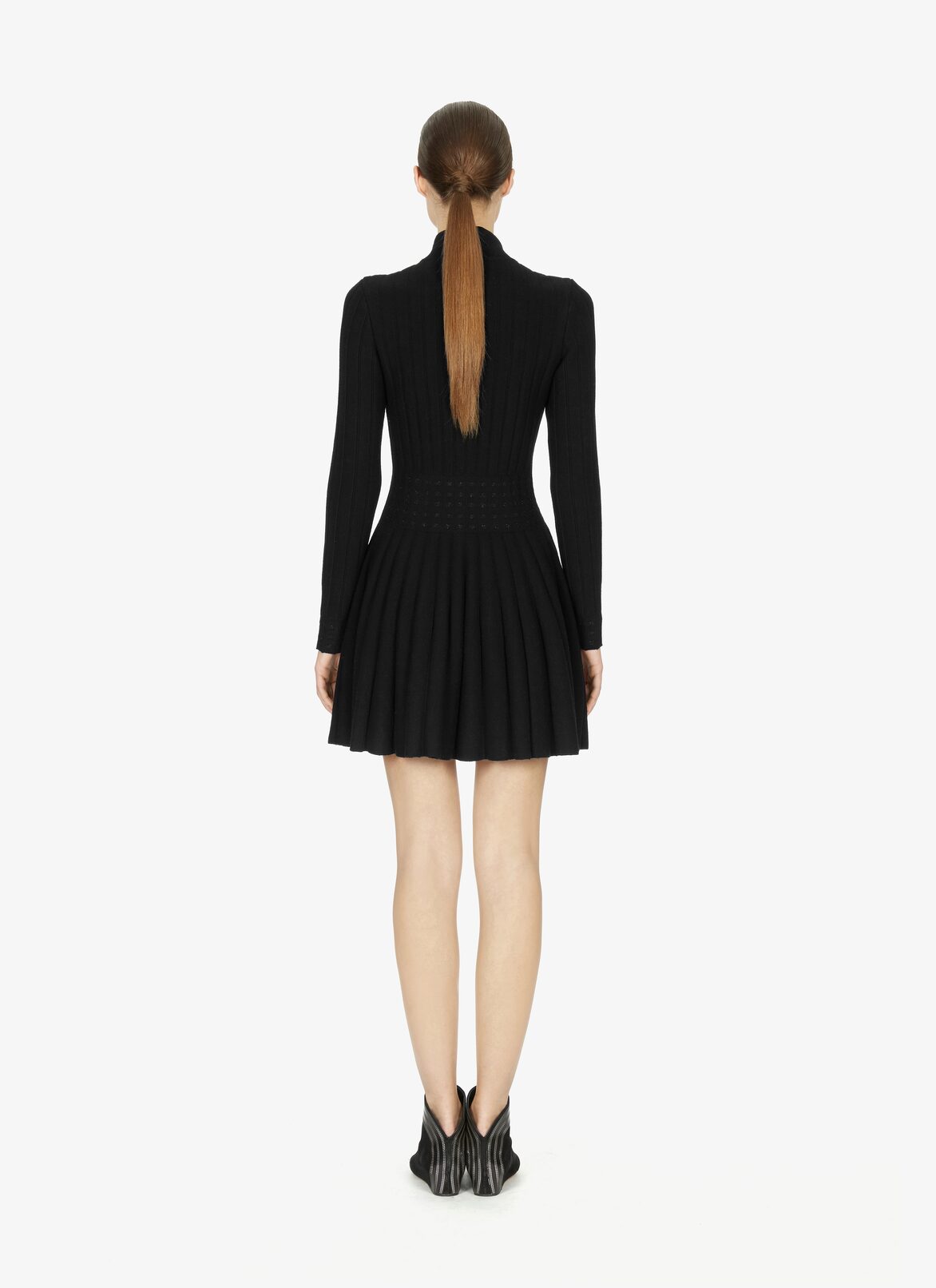 Stretch Wool Sweater Dress ALAÏA BLACK STRETCH WOOL SWEATER DRESS